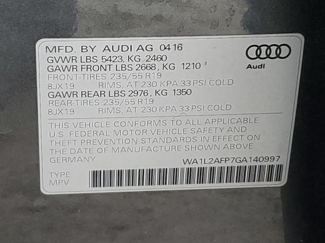 2016 AUDI Q5 PREMIUM - WA1L2AFP7GA140997