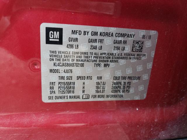 2019 BUICK ENCORE PRE - KL4CJASB6KB702100