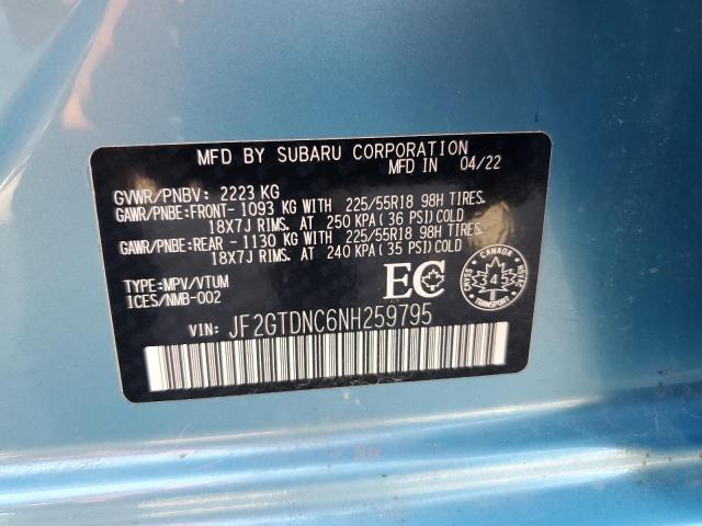 2022 SUBARU CROSSTREK - JF2GTDNC6NH259795