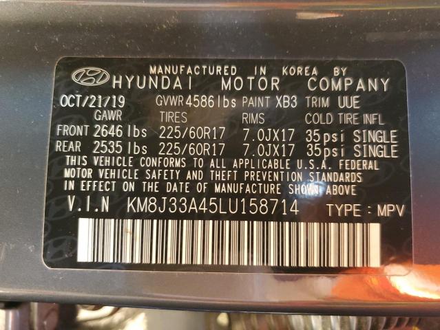 VIN KM8J33A45LU158714 2020 Hyundai Tucson, Limited no.13