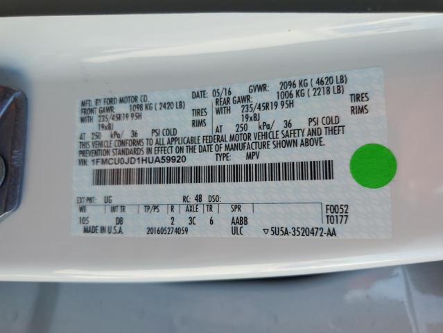 2017 FORD ESCAPE TIT - 1FMCU0JD1HUA59920