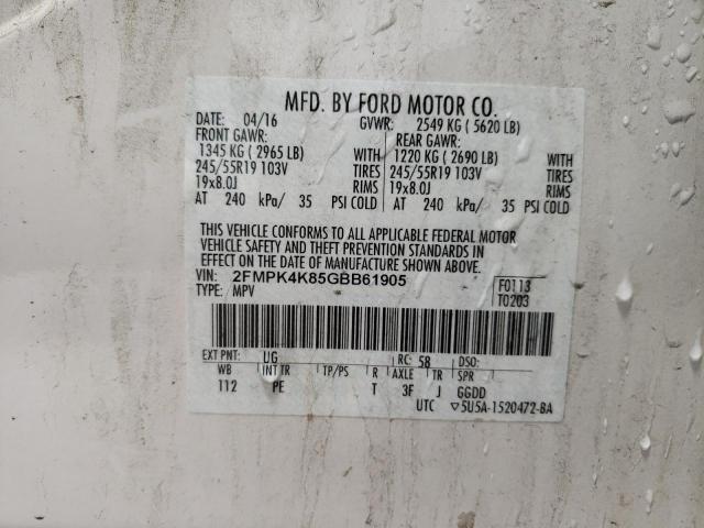 2016 FORD EDGE TITAN - 2FMPK4K85GBB61905