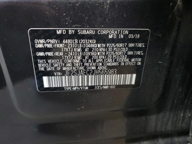 2018 SUBARU FORESTER 2 - JF2SJAEC2JH565983
