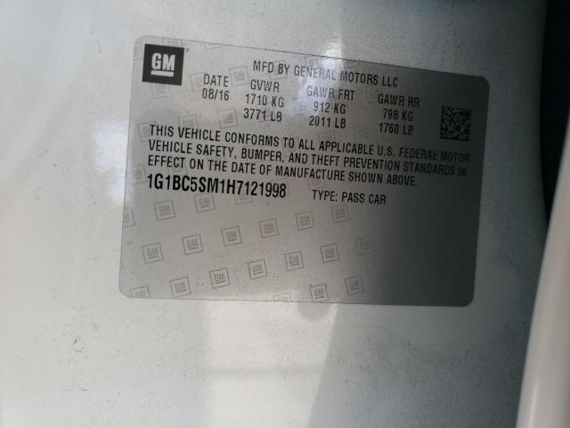 2017 CHEVROLET CRUZE LS - 1G1BC5SM1H7121998