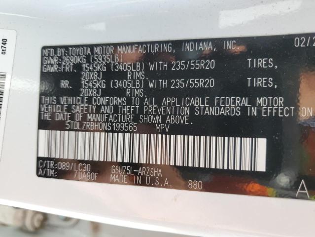 2022 TOYOTA HIGHLANDER - 5TDLZRBH0NS199565