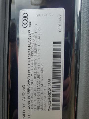 2019 AUDI A6 PREMIUM - WAUL2AF26KN041385