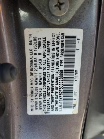 2014 HONDA CIVIC LX 19XFB2F50EE238898  69904464