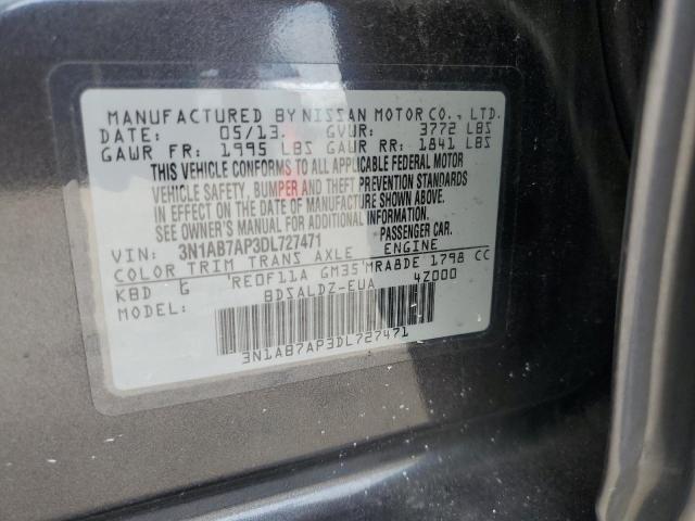 VIN 3N1AB7AP3DL727471 2013 Nissan Sentra, S no.12