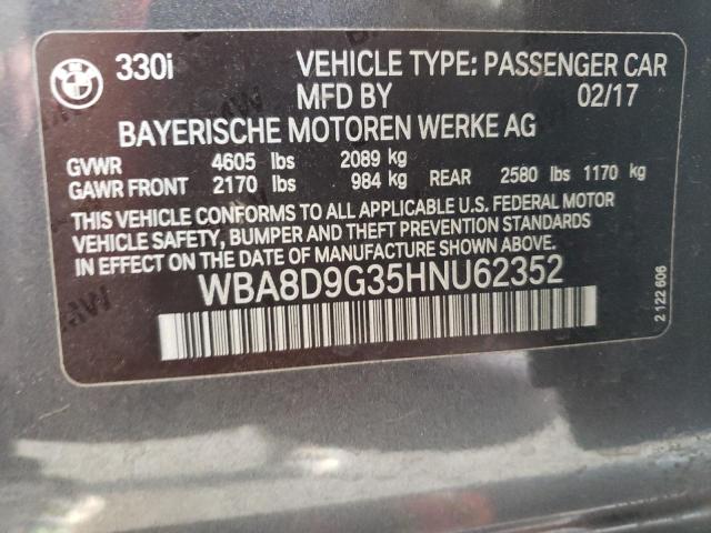 VIN WBA8D9G35HNU62352 2017 BMW 3 Series, 330 XI no.12