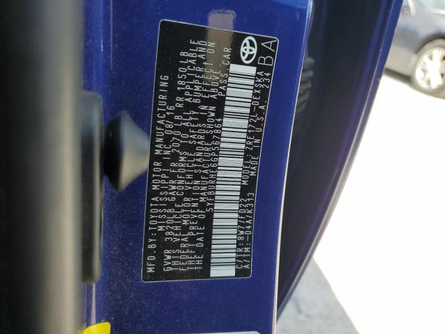 2016 TOYOTA COROLLA L - 5YFBURHE6GP567864
