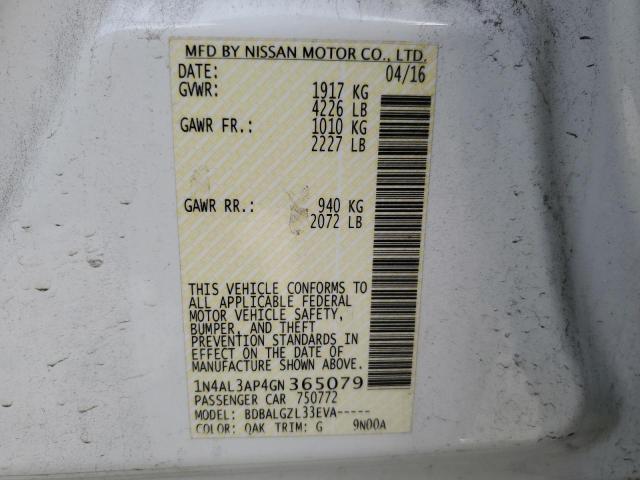 VIN 1N4AL3AP4GN365079 2016 Nissan Altima, 2.5 no.12