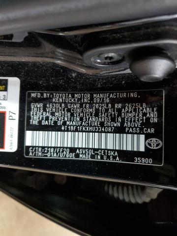 VIN 4T1BF1FKXHU334087 2017 Toyota Camry, LE no.12