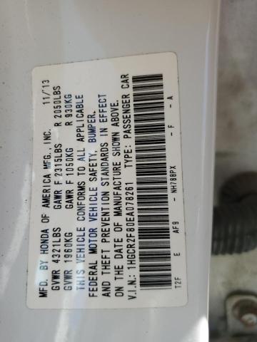 VIN 1HGCR2F80EA078261 2014 Honda Accord, Exl no.12