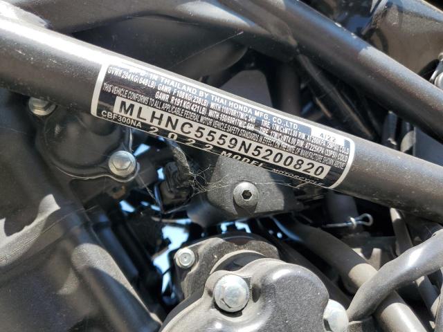 2022 HONDA CBF300 NA MLHNC5559N5200820