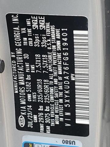 VIN 5XYKUDA76FG619401 2015 KIA Sorento, EX no.13