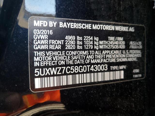 VIN 5UXWZ7C58G0T43003 2016 BMW X3, Sdrive28I no.12