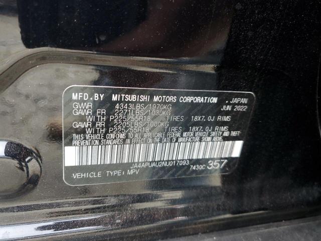 VIN JA4APUAU2NU017093 2022 Mitsubishi Outlander, ES no.12