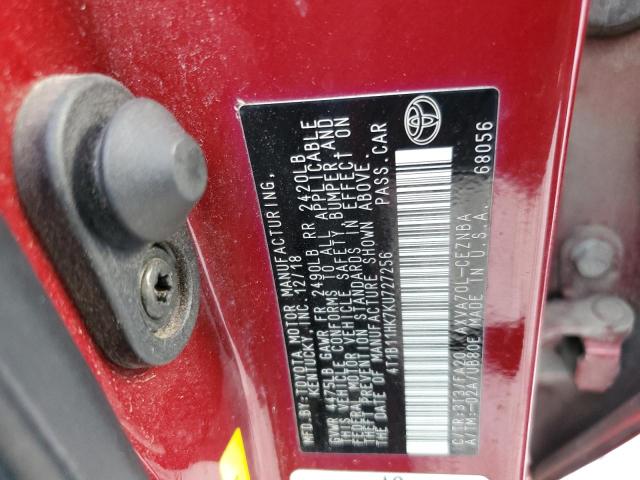2019 TOYOTA CAMRY L - 4T1B11HK7KU727256