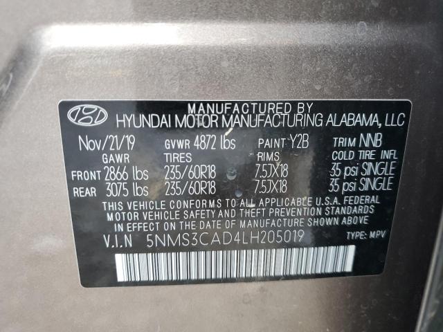 2020 HYUNDAI SANTA FE S - 5NMS3CAD4LH205019