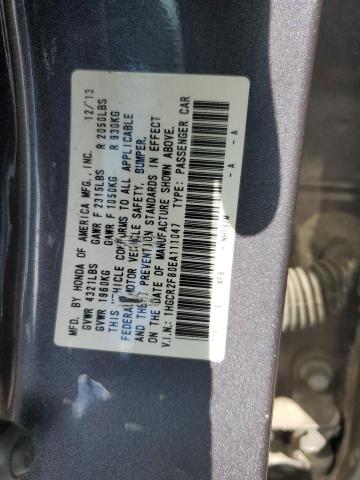 VIN 1HGCR2F80EA111047 2014 Honda Accord, Exl no.12