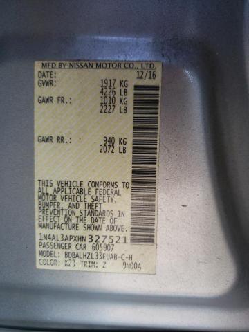 2017 NISSAN ALTIMA 2.5 - 1N4AL3APXHN327521