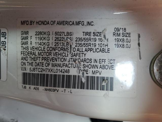 2019 ACURA RDX ADVANC - 5J8TC2H7XKL014248