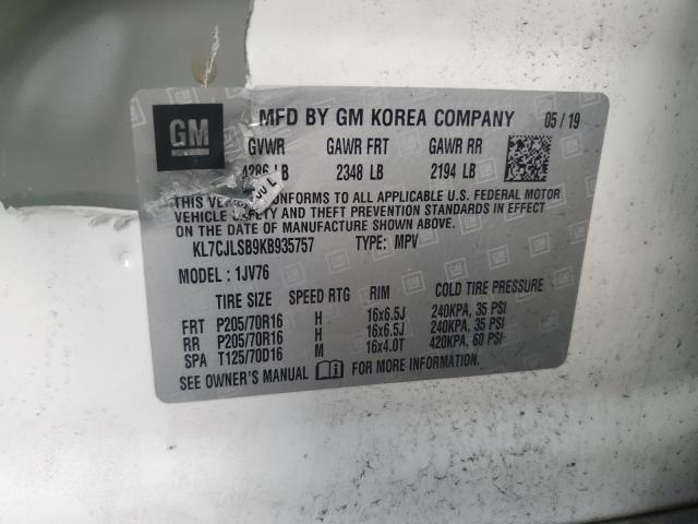 2019 CHEVROLET TRAX 1LT - KL7CJLSB9KB935757