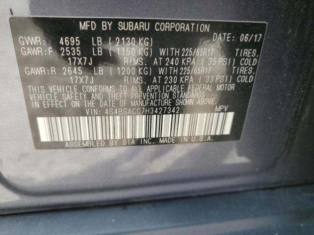 VIN 4S4BSACC7H3427342 2017 Subaru Outback, 2.5I Pre... no.13