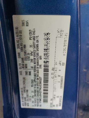 2019 FORD ESCAPE SEL - 1FMCU0HD7KUC08327