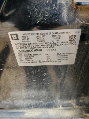 2016 GMC TERRAIN SL - 2GKALMEK4G6208692