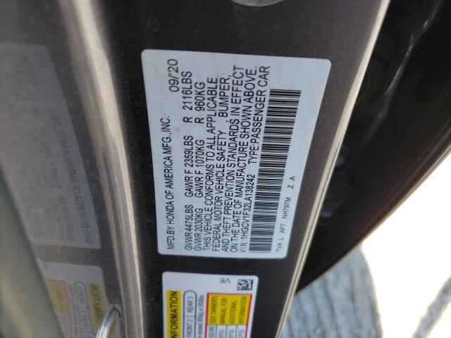 VIN 1HGCV1F32LA138242 2020 HONDA ACCORD no.12