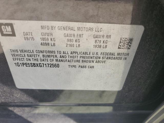 2016 CHEVROLET CRUZE LIMI - 1G1PE5SBXG7172560