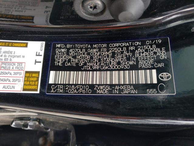 2019 TOYOTA PRIUS - JTDL9RFU6K3000930