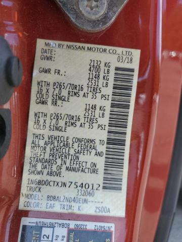 2018 NISSAN FRONTIER S - 1N6BD0CTXJN754012