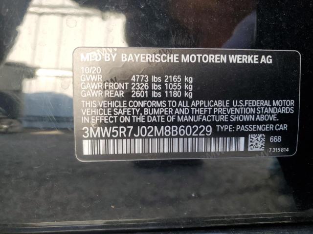 VIN 3MW5R7J02M8B60229 2021 BMW 3 Series, 330XI no.12