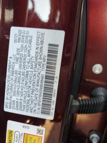 2021 HONDA PILOT ELIT - 5FNYF6H00MB088483