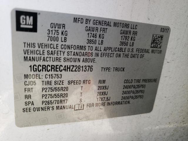 VIN 1GCRCREC4HZ281376 2017 Chevrolet Silverado, C15... no.13