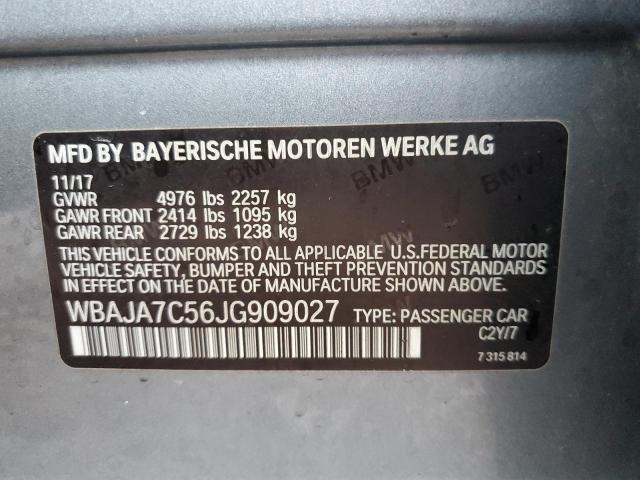 VIN WBAJA7C56JG909027 2018 BMW 5 Series, 530 XI no.12