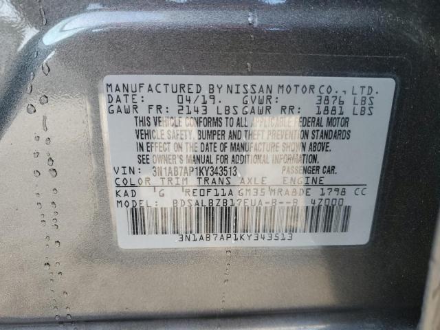 VIN 3N1AB7AP1KY343513 2019 Nissan Sentra, S no.12