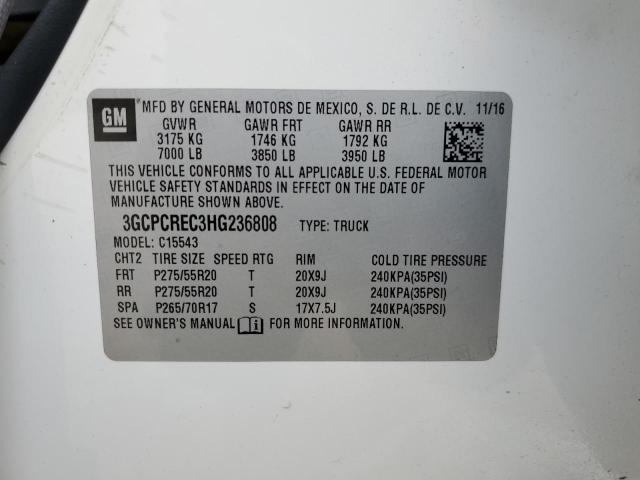 2017 CHEVROLET SILVERADO - 3GCPCREC3HG236808