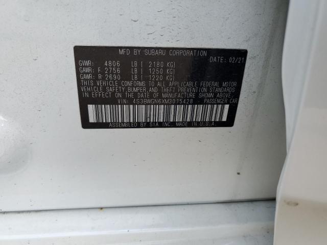 VIN 4S3BWGN6XM3015428 2021 Subaru Legacy, Limited Xt no.12