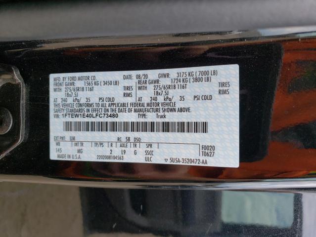 2020 FORD F150 SUPER - 1FTEW1E40LFC73480