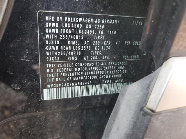 2016 VOLKSWAGEN TIGUAN S - WVGBV7AX7GW567453