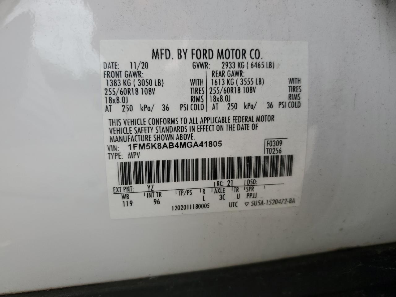 Lot #3033234809 2021 FORD EXPLORER P