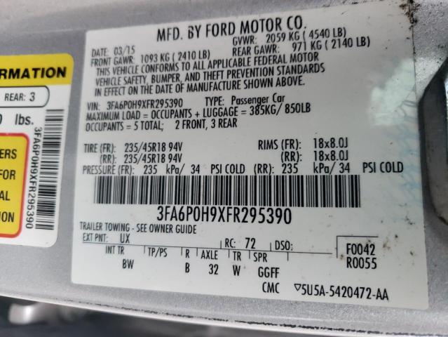 2015 FORD FUSION SE - 3FA6P0H9XFR295390