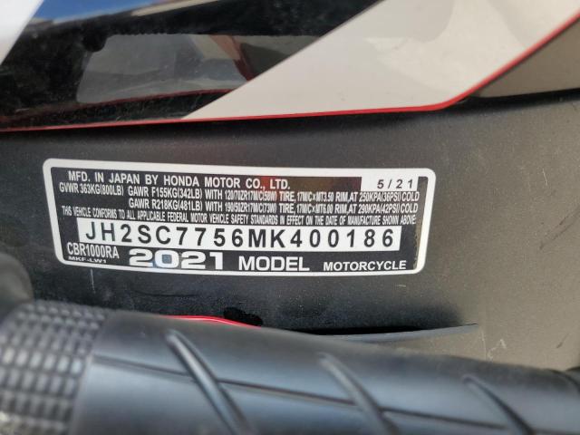 2021 HONDA CBR1000 RA JH2SC7756MK400186
