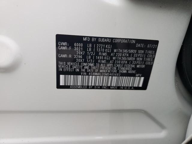 2021 SUBARU ASCENT LIM 4S4WMALD5M3465683  73306194