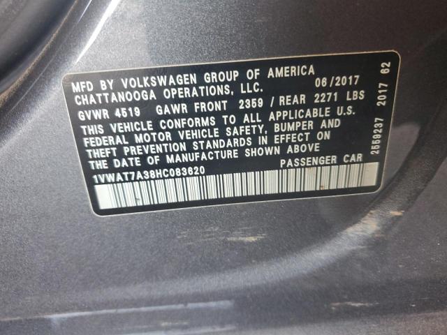 2017 VOLKSWAGEN PASSAT S - 1VWAT7A38HC083620