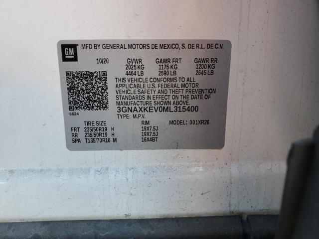 2021 CHEVROLET EQUINOX LT - 3GNAXKEV0ML315400