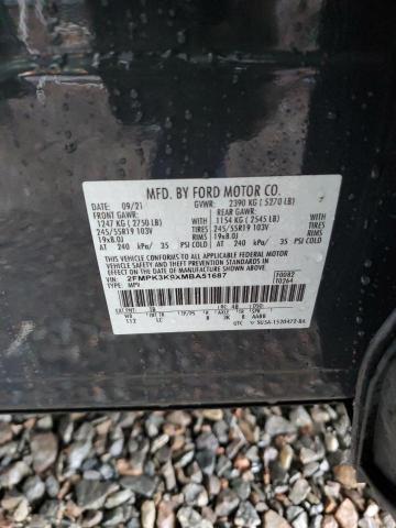 VIN 2FMPK3K9XMBA51687 2021 Ford Edge, Titanium no.12